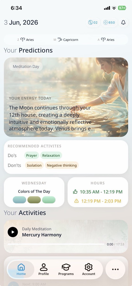 Astro Coach app — daily predictions & energy