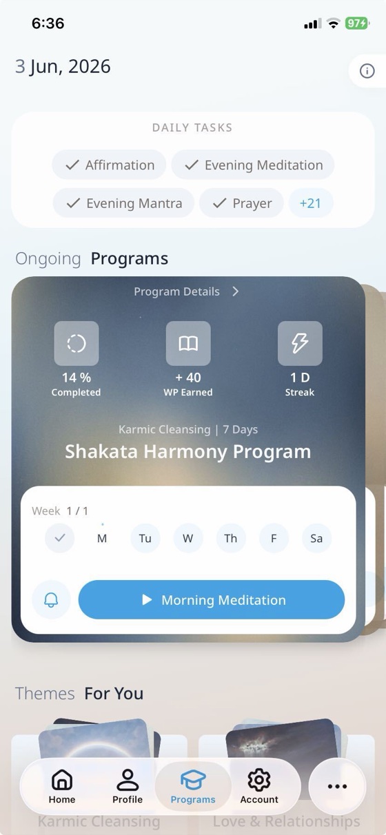 Astro Coach app — Astro Program progress